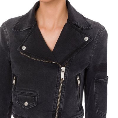 THE STRETCH DENIM BIKER JACKET